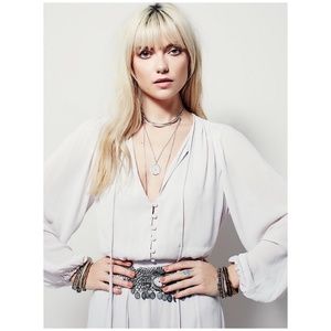 Free People White Maxi Dress with Button Front